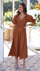 Fiore Maxi Dress - Brown