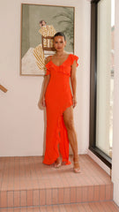 Dalia Maxi Dress - Tangerine