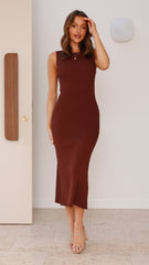 Delilah Knit Maxi Dress - Chocolate