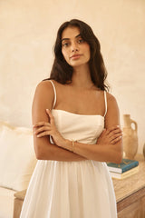 Diamond Eyes Midi Dress White