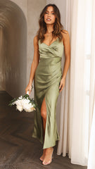 Elsa Midi Dress - Olive