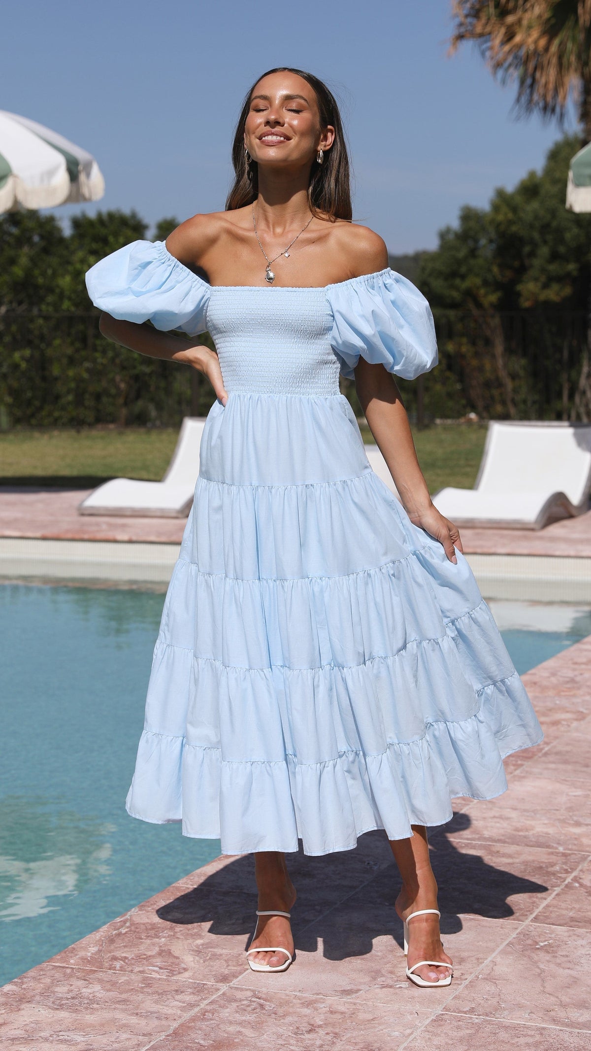 Chyna Midi Dress - Sky Blue