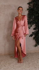 Naomi Long Sleeve Maxi Dress - Baked Rose