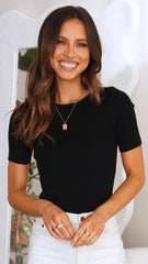 Laylin Ribbed Top - Black