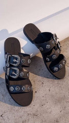 Sol Sana Eastwood Slide - Black Silver