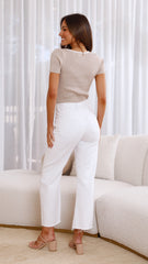 Trina Knit Top - Beige