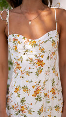 Halia Midi Dress - Orange Floral