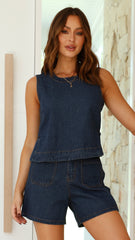 Fanning Top - Indigo