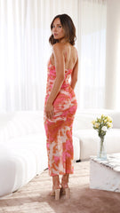 Kourt Midi Dress - Pink Floral