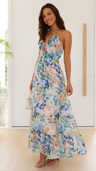 Majella Maxi Dress - Blue Floral