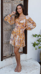 Milly Mini Dress - Yellow Floral