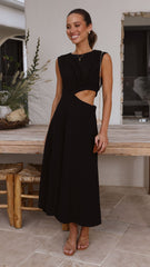 Tara Midi Dress - Black