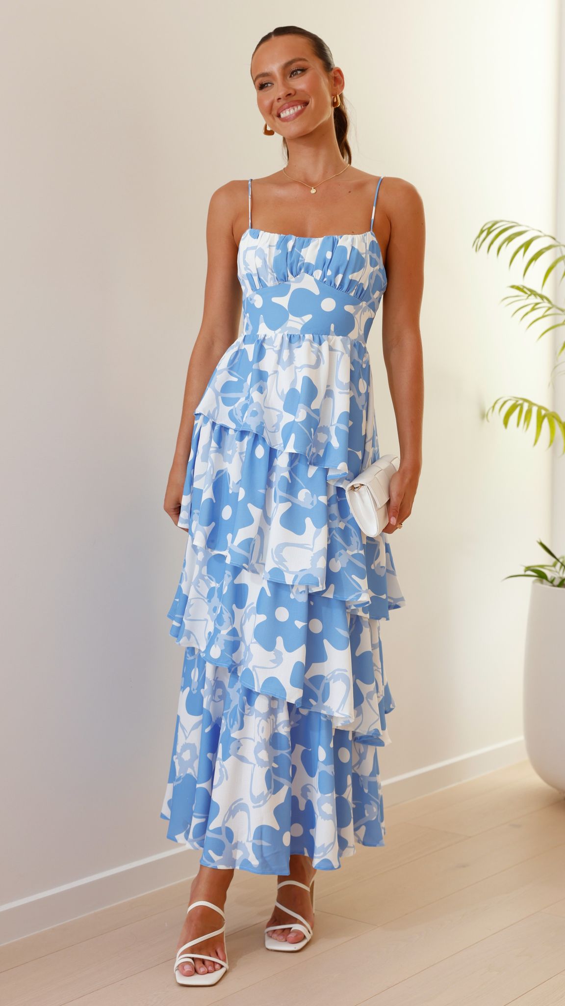 Karma Maxi Dress - Blue/White