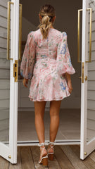 Heather Mini Dress - Pink Floral