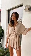 Sadie Playsuit - Beige