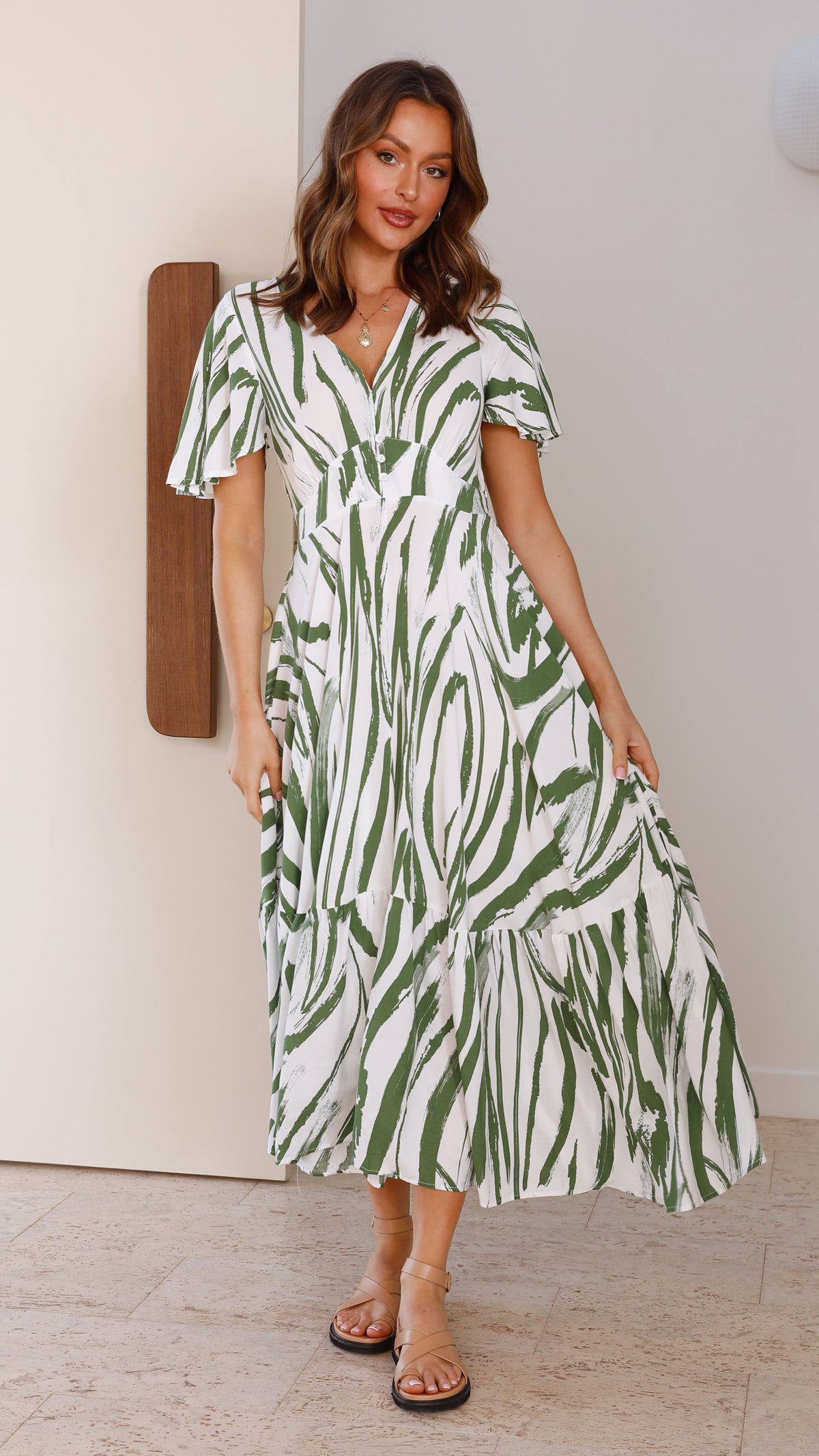 Grace Maxi Dress - Green Floral