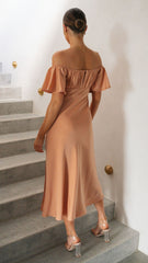 Louisa Midi Dress - Peach