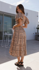 Erica Maxi Dress - Tan/Black