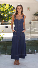 Indigo Maxi Dress - Dark Denim