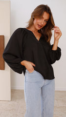 Marli Long Sleeve Top - Black