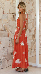 Isabelle Skirt - Rust Sun Print