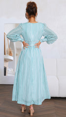 Adora Maxi Dress - Green Stripe