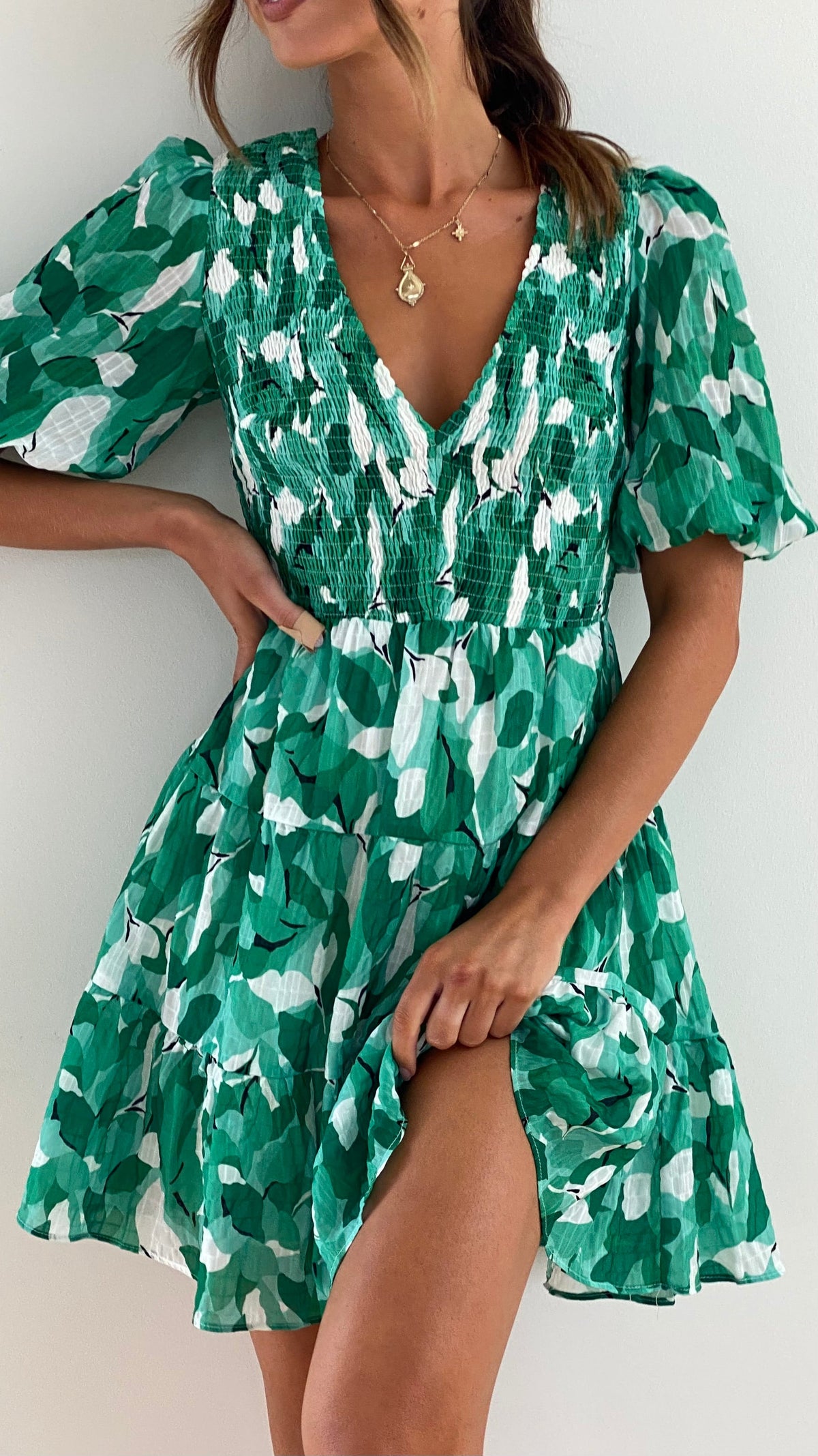 Marcy Mini Dress - Green Multi