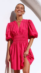 Charla Mini Dress - Hot Pink