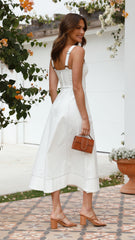 Indigo Maxi Dress - White Denim